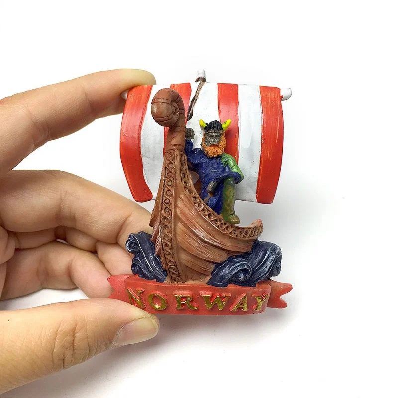 

Norwegian Viking Sailboat Creativity3D3D Painted Magnetic Fridge Magnets Travel Souvenirs Home Decorations