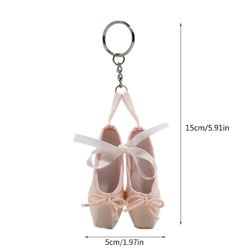 Fashion Ballet Shoes Charm Keychain Haning Ornament Keyring Lovely Pendants Decoration for Purse Bag Backpack Handbag