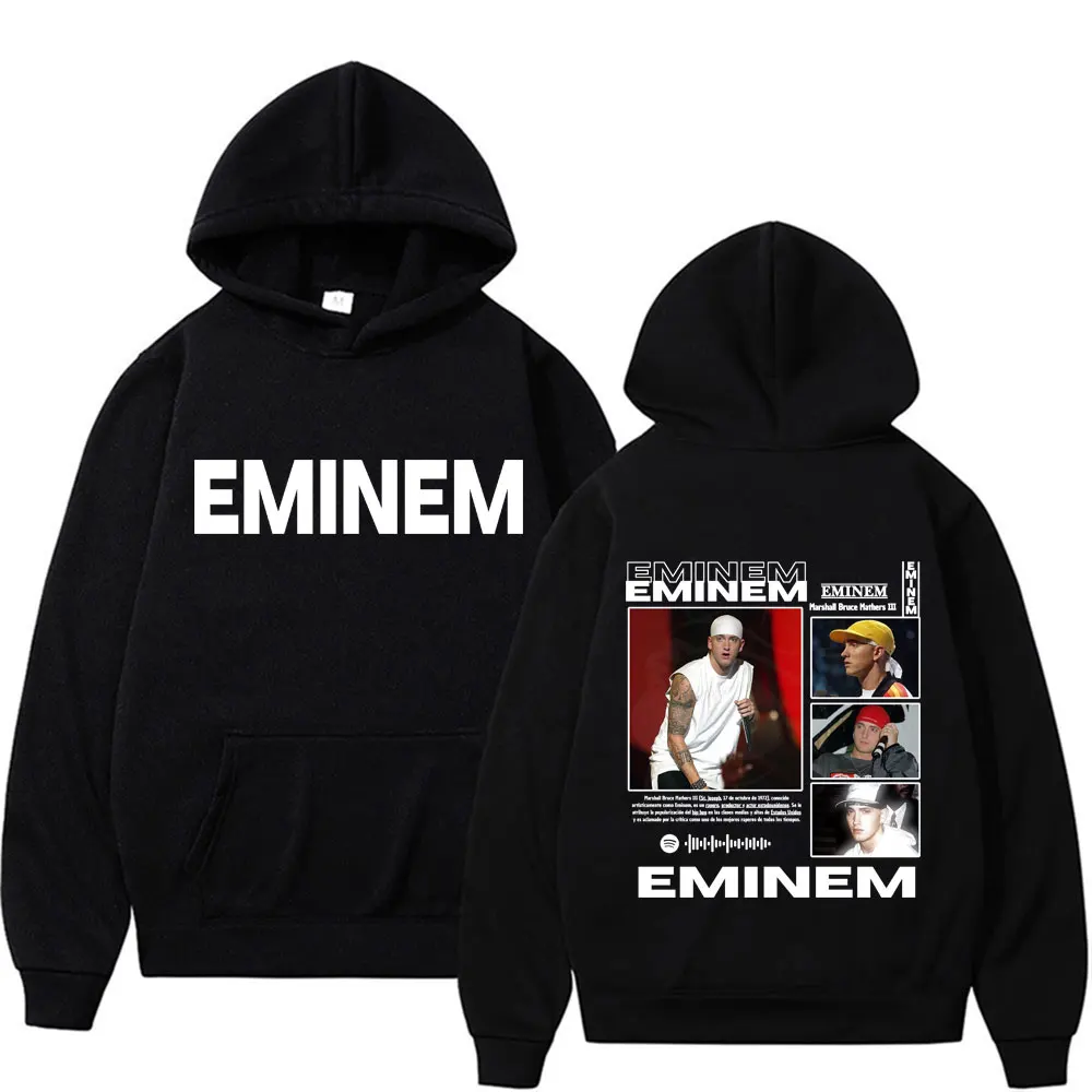 

Rapper Eminem Marshall Bruce Mathers 2025 Tour Sweatshirts Men Women Casual Crewneck Hoodie Streetwear Man Retro Hip Hop Hoodies
