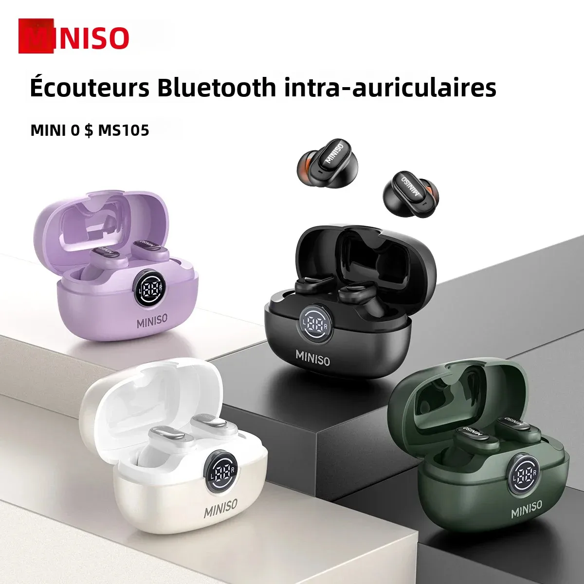MINISO MS105 Bluetooth écouteur dans l'oreille écouteurs souples écouteurs sans fil étanche IPX5