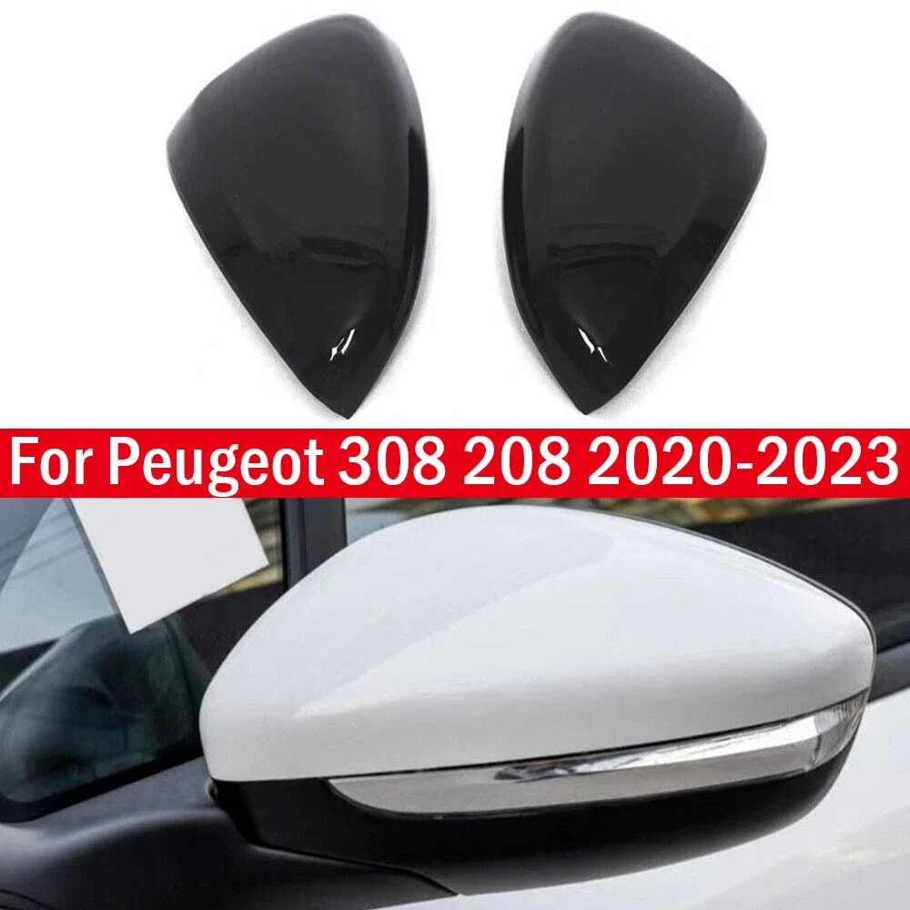 Пара боковых зеркал заднего вида, крышка крыла, внешняя дверь, чехол заднего вида, отделка из углеродного волокна для Peugeot 208 2020-2024/308 2014-2020 Пара боковых зеркал заднего вида, крышка крыла, внешняя дверь, чехол заднего вида, отделка из углеродного волокна для Peugeot 208 2020-2024/308 2014-2020