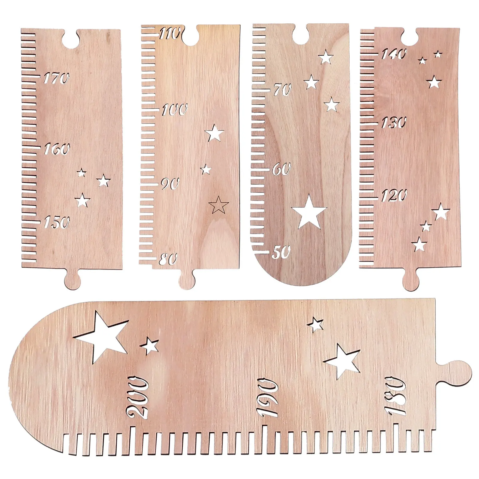 Wooden Star Height Chart Kids Growth Ruler Wall Decor Measurement Tool Precise Markings Safe Playroom Nursery Room