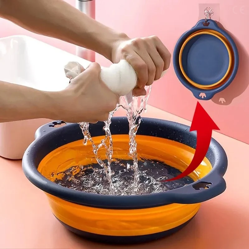 

Portable Foldable Wash Basin Plastic Travel Cleaning Safe and Durable Household Supplies Baby Washing and Space Saving