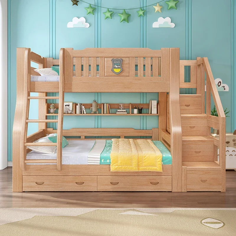 

Full solid wooden mother bed, mother and child interlocking bed, two layers, upper and lower bunks, double layer