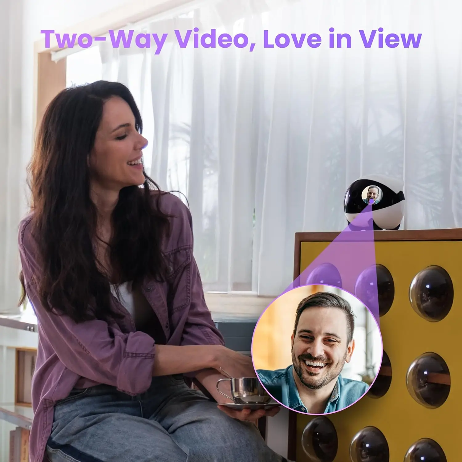 Enabot EBO Air 2 Plus 3K Family Companion AI Robot Bidirectional Video Automatic Charging Customized Facial Image Night Vision