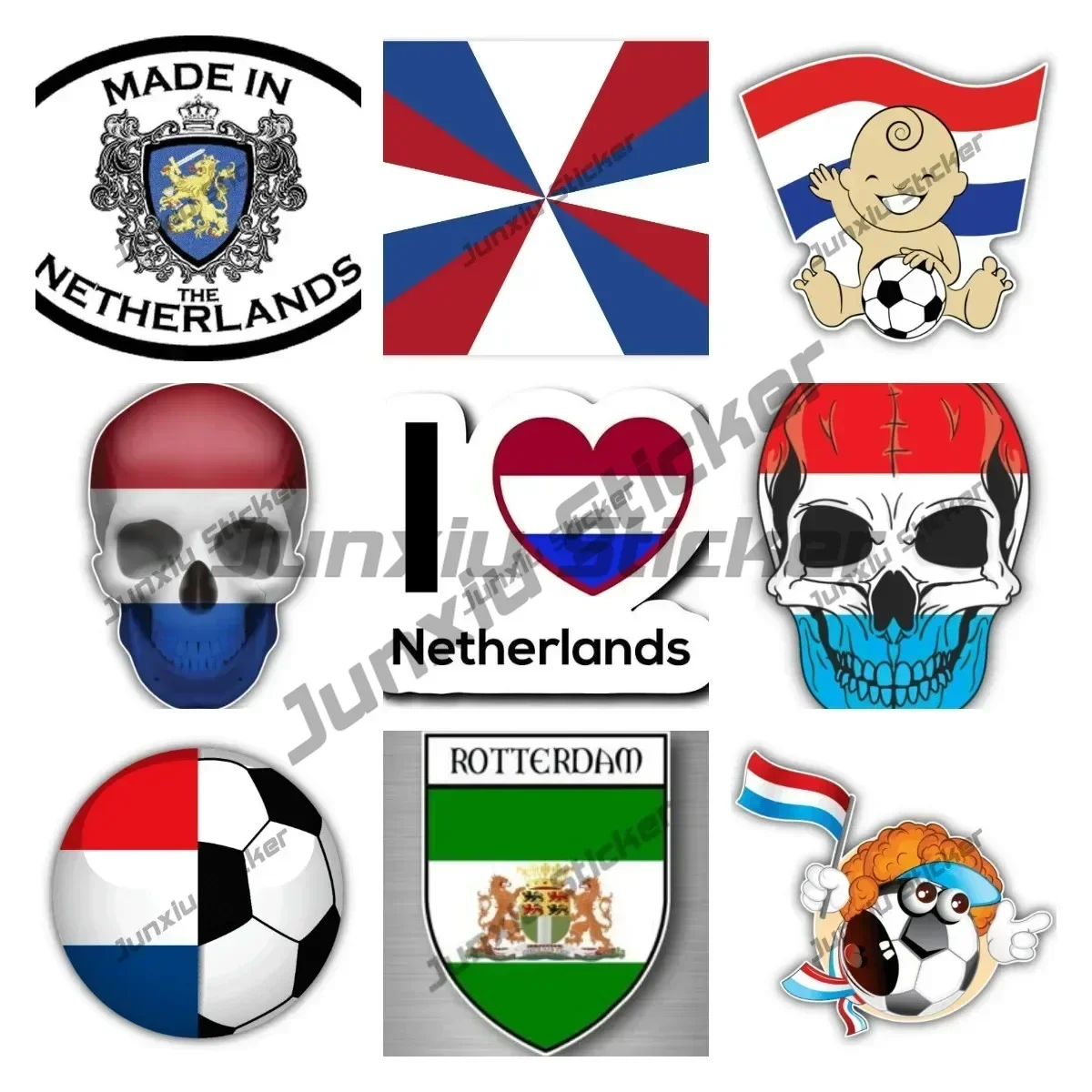 

Netherlands Sticker Rotterdam Amsterdam Seal City Travel Sticker Round Flag for SUV Laptop Book Fridge Guitar Motorcycle Helmet