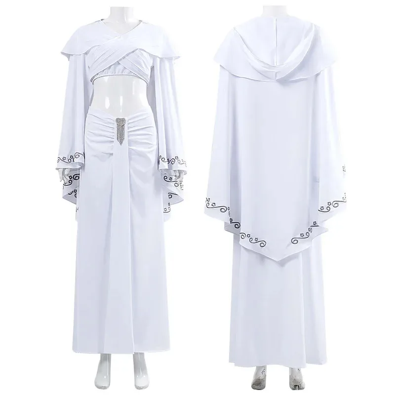 

Halloween Carnival Party Disguise Roleplay Movie Space Battle Padme Amidala Women White Dress lf[5