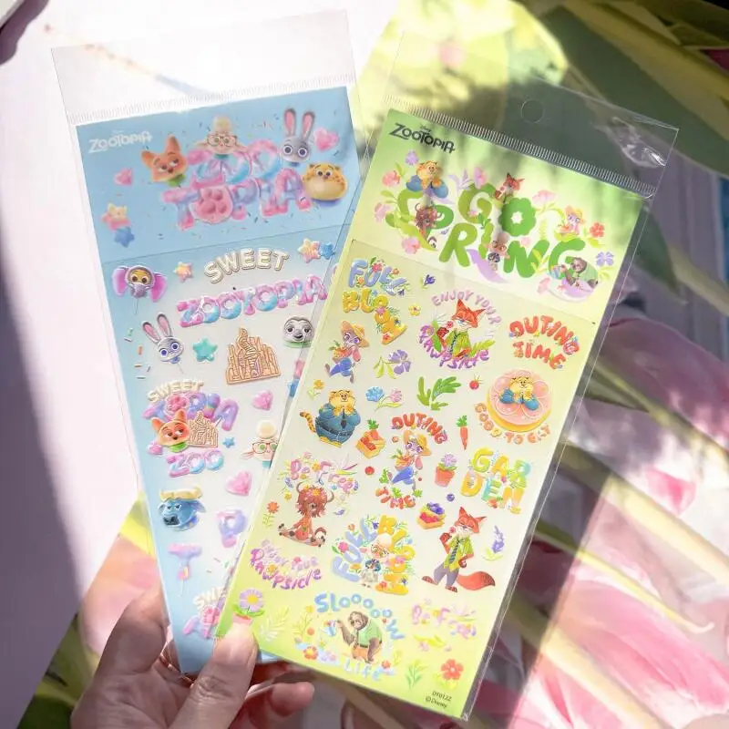 

Disney Zootopia Judy Nick Shell Light Stickers Nail Sticker Cartoon Hand Account Sticker Toy Anime Peripheral Sticker Decoration