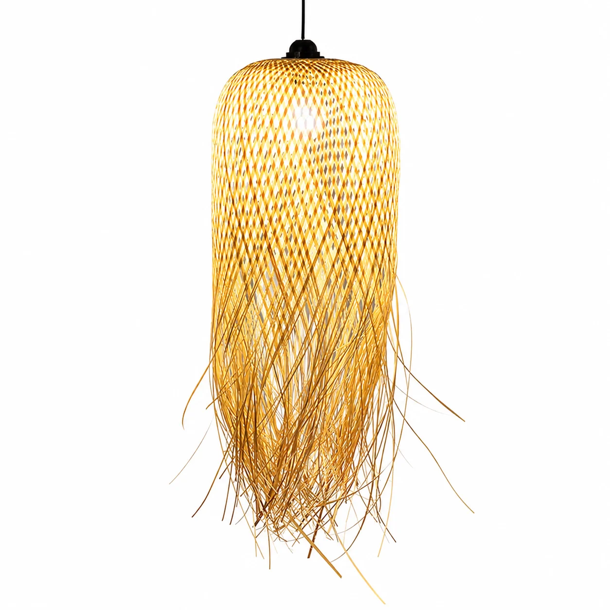 

JOYINLED Hand-Woven Hanging Lamp E27 Rattan Lampshade Ceiling Pendant Lamp Retro Restaurant Bedroom Kitchen Living Room Lighting