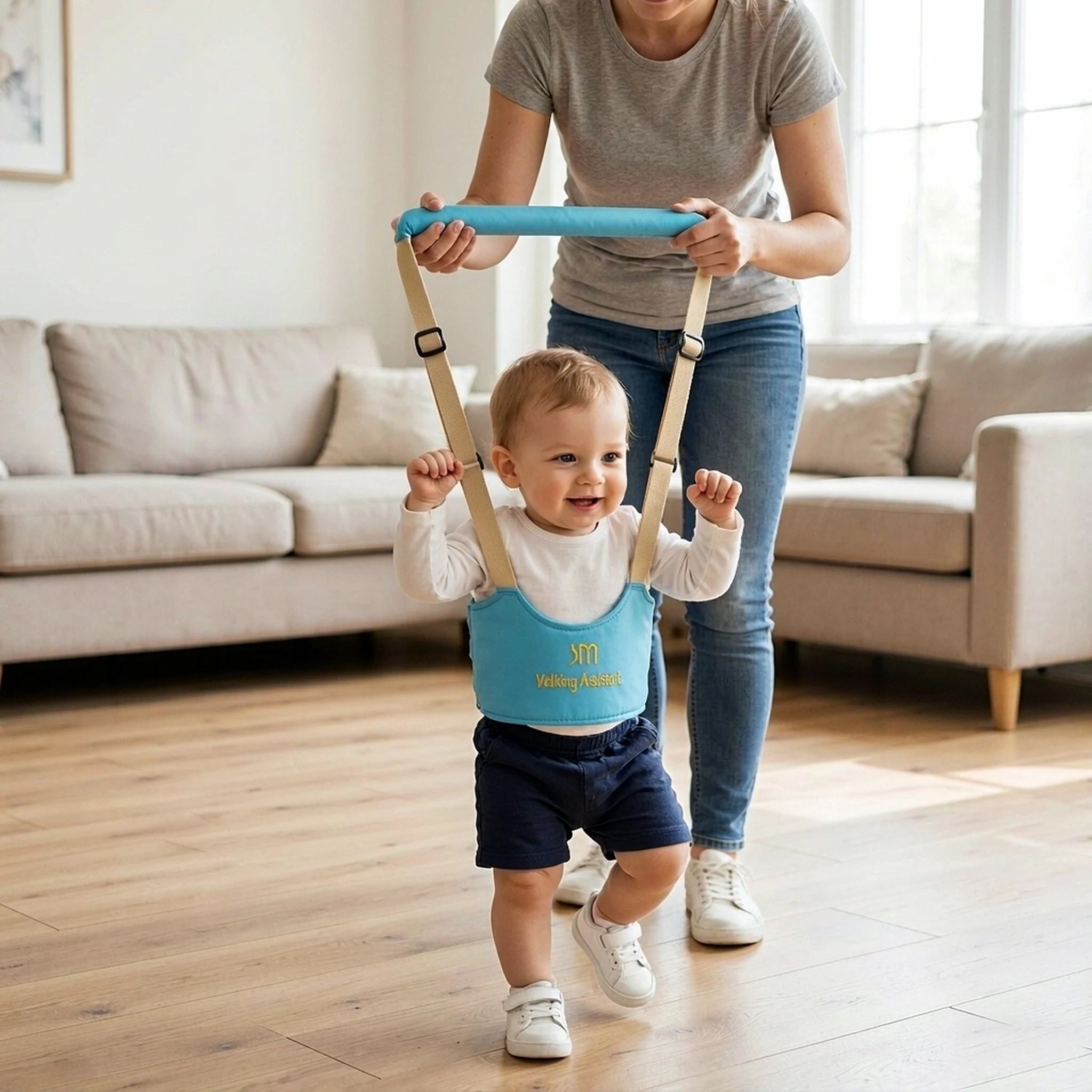Baby Walking Assistant Harness Adjustable Breathable Toddler Learning Walk Support Harness for 6-36 Months