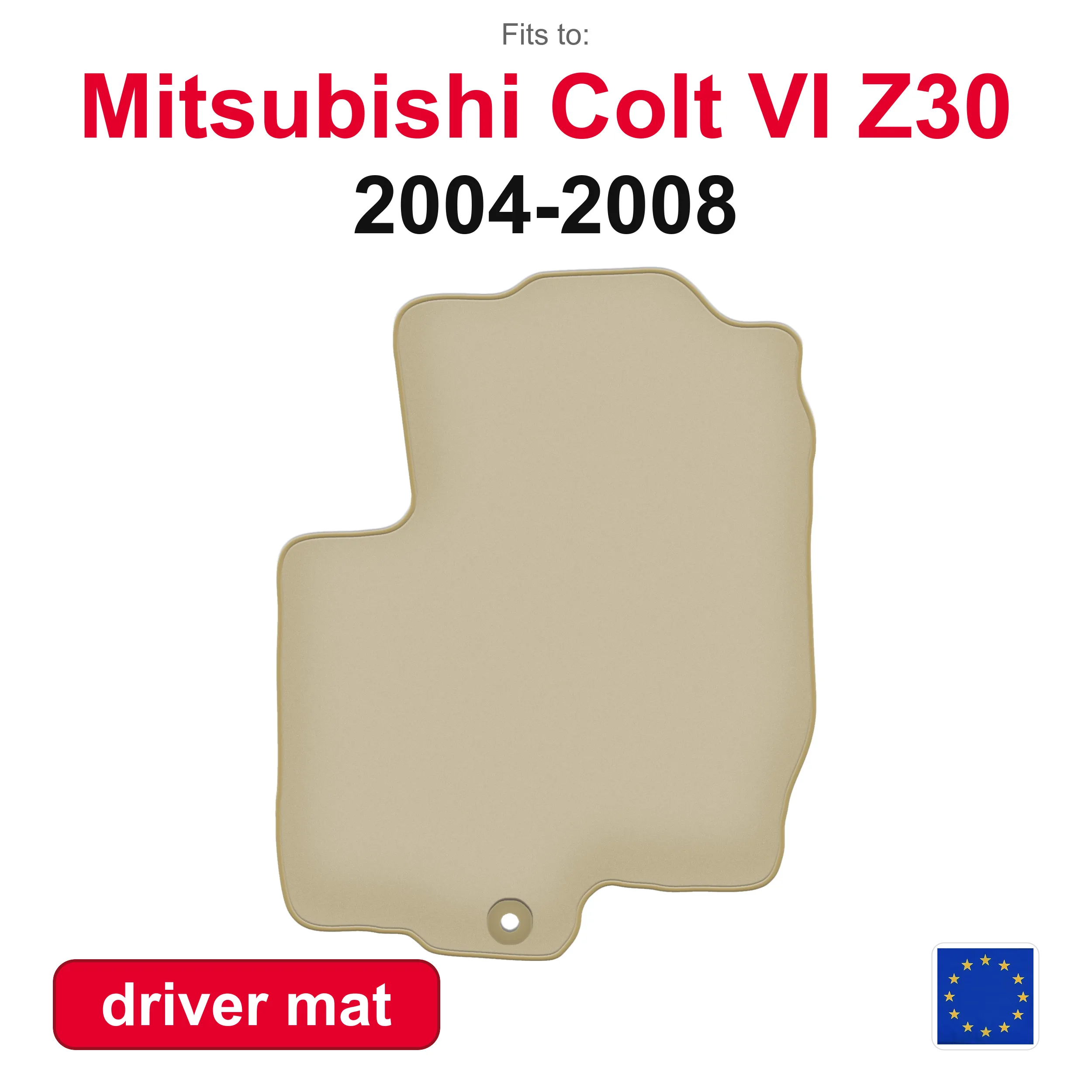 PREMIUM bestuurdersmat voor Mitsubishi Colt VI Z30 hatchback (2004-2008) -beige pasvorm (1 stuk)