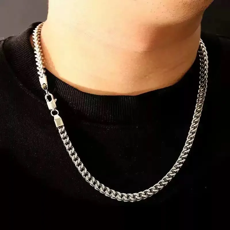 Andara 925 Sterling Silver Gold Plated 8mm Cuban Side Chain Necklace Mens Favorite Accessories Jewelry Gift