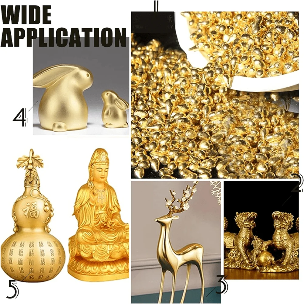

AHT 100g High Purity Brass Granules Jewelry Casting Beads Metal High Purity Pellets DIY Craft Goldsmithing Making Handmade Craft