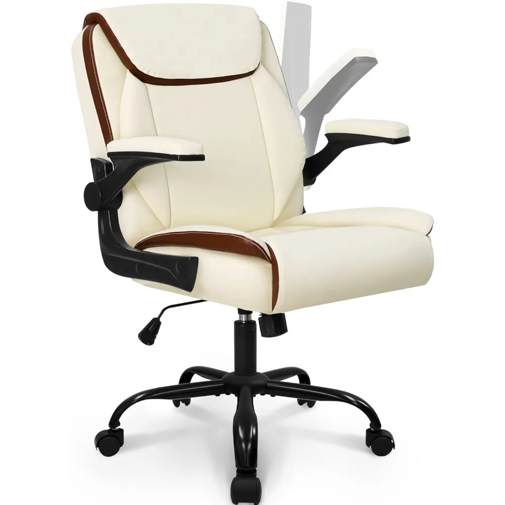 Office Chair Adjustable Desk Chair Mid Back Executive Comfortable PU Leather Ergonomic Gaming Back Support Home Computer