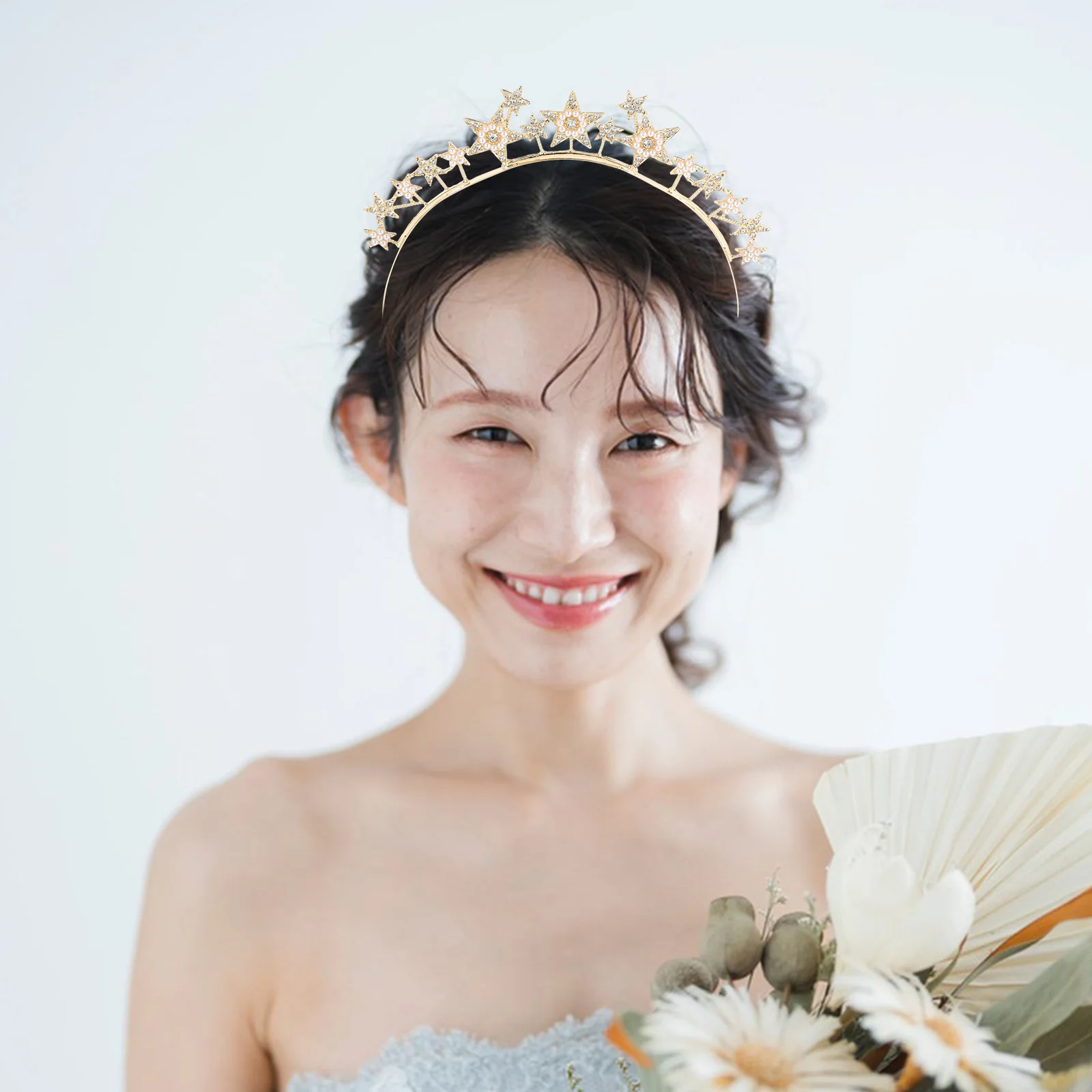 

Rhinestone Star Headband Glittering Alloy Hair Accessory for Women Bridal Party Prom Headpiece Sparkle