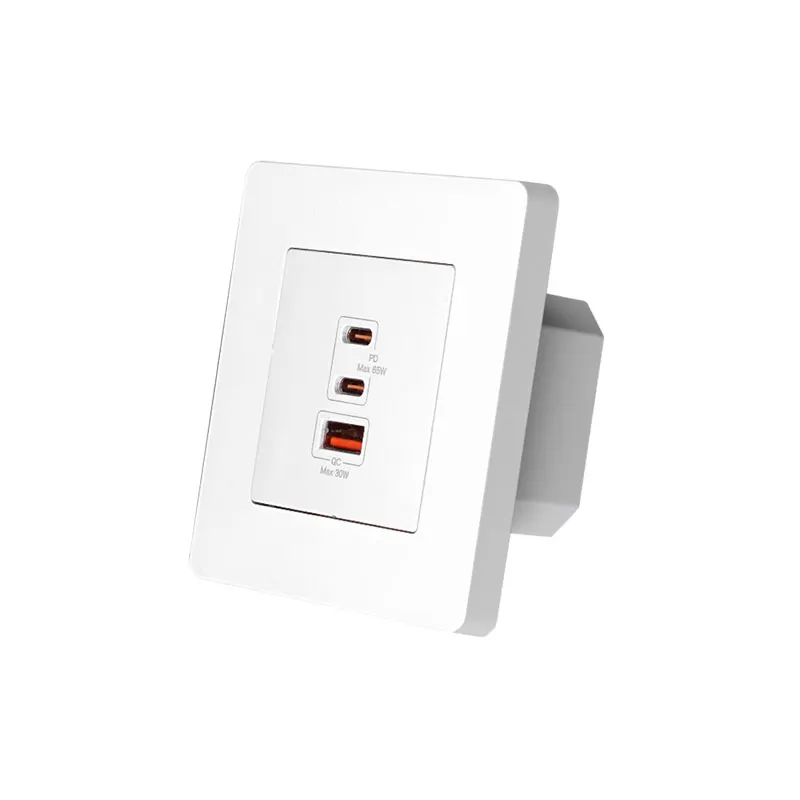 PD65W Super Lightning Fast Charging Wall Socket GaN 86 Type TYPE-C + USB 1A 2C Interface Socket Embedded Concealed Panel