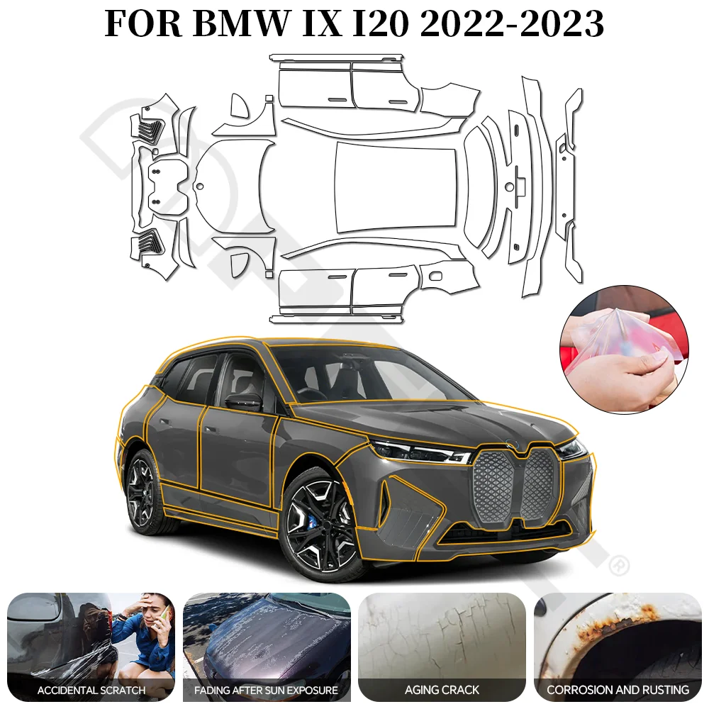 9Mil For BMW iX i20 2022-2023 PPF TPU Pre-cut Paint Protection Film Anti-Scratch Invisible Clear Resistant Car Wrap Film