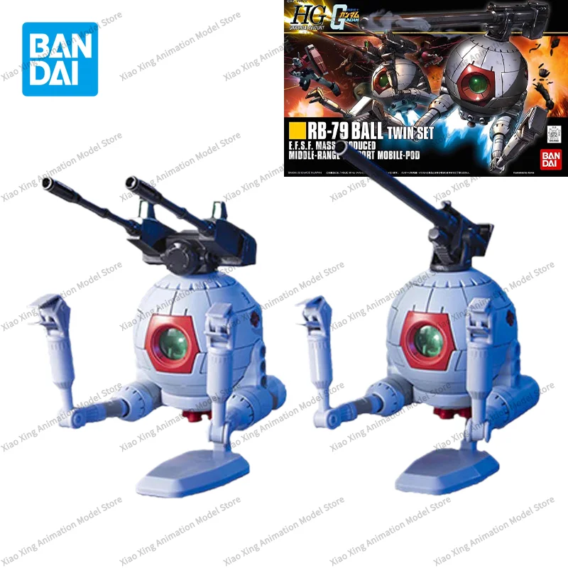 Bandai Original Gundam Model Kit Anime Figure HGUC 1/144 RB-79 BALL TWIN SET Action Figures Collectible Toys Gifts for Kids