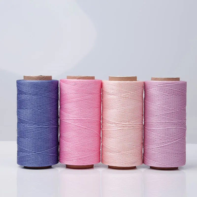 150D 260Meters 0.8mm 70colors Polyester Waxed Line Leather Craft Sewing Wax Thread Cord Flat Leather Sewing Wax Thread DIY