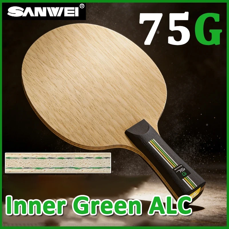 raquette-de-tennis-de-table-sanwei-75g-inner-green-alc-2026-5-plis-de-bois-2-couches-de-carbone-raquette-de-ping-pong-professionnelle-polyvalente
