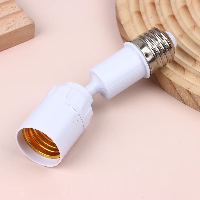 Universal E27 To E27 LED Light Bulb Socket Extender Adapter 360 Degree Rotatable Light Fixture E27 Adjustable Light Bulb Base.