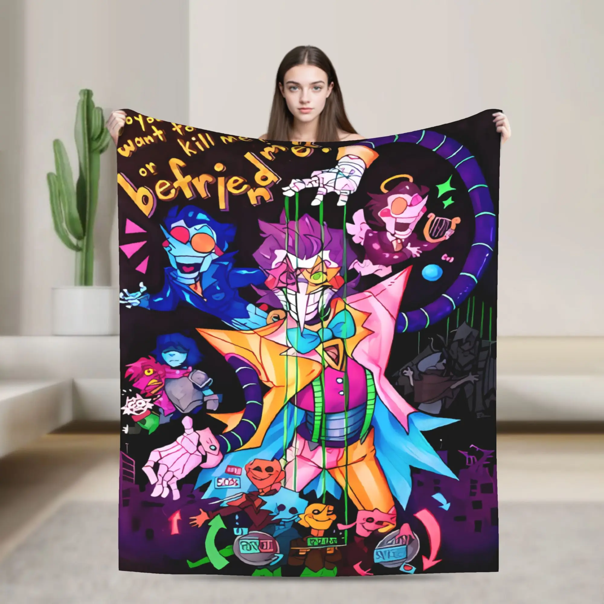 

Game Deltarune Blanket Travel Flannel Throw Blanket For Couch Chair Sofa Bed Soft Warm Customized Quality Bedspread Gift Idea