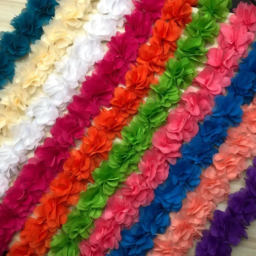 (1 meter) Chiffon lace fabric Webbing Decoration flower gift crafts Non-woven fabrics base