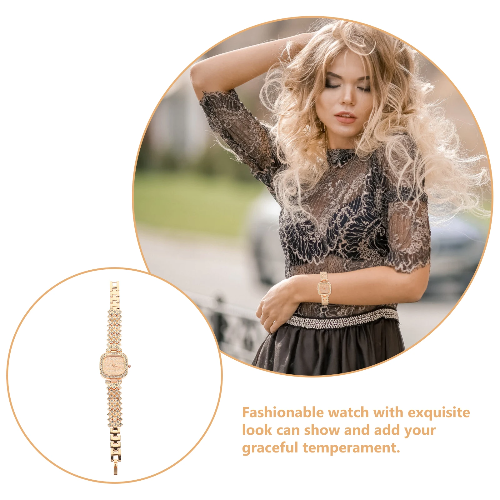 

Watch Stainless Steel Strap Rhinestone Embellished Quartz Lady Wrist Watches Fashionable Versatile Casual Party