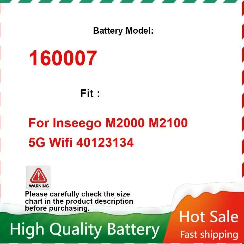 5G Wireless Router Battery 3600mAh For Inseego M2000 M2100 5G Wifi 40123134 160007 long-lasting and replaceable battery