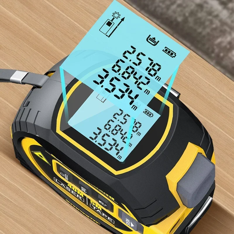 Latest Three In One Laser Rangefinder Tape High Precision Laser Cross Rule Infrared Intelligent Electronic Measuring Instrument