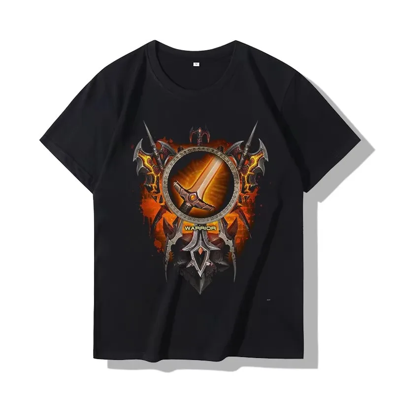 World of Warcraft Warrior Class Crest Graphic T-Shirt Cotton Men Women Streetwear Tee
