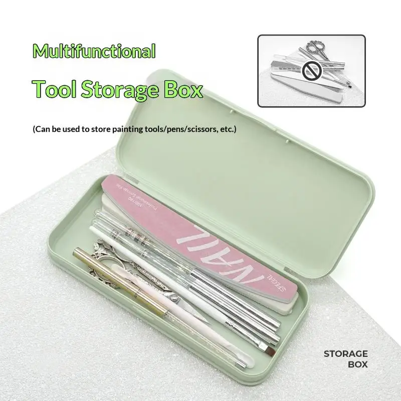 1Pcs Portable Manicure Cuticle Nipper Brush Organizer Case Nail Art Tool Storage Box Multifunctional Brush Travel Container