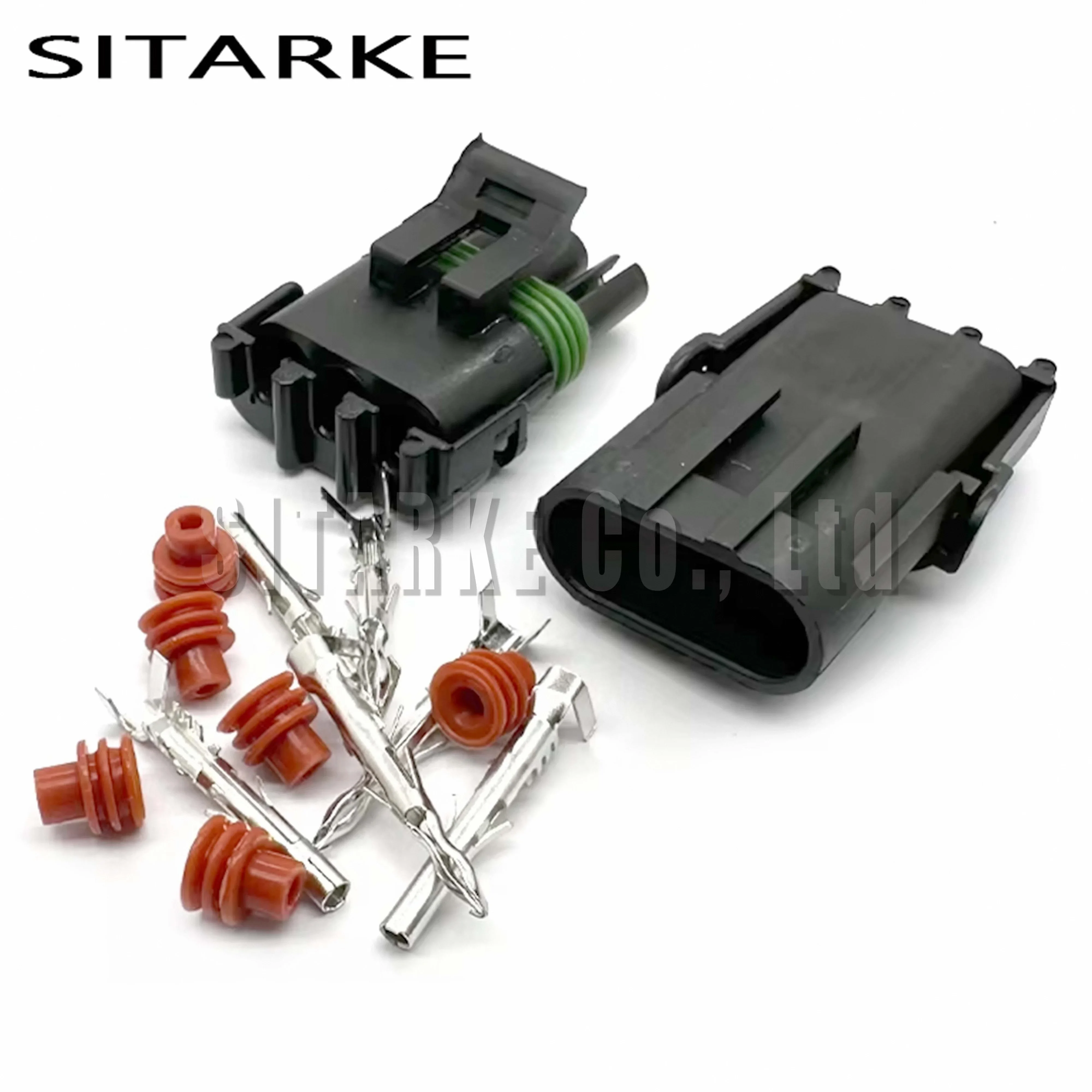 1 conjunto de 3 pinos 12010717 12015793   Cabo do radiador de refrigeração do motor de automóvel, conector de conexão do sensor de temperatura para delphi