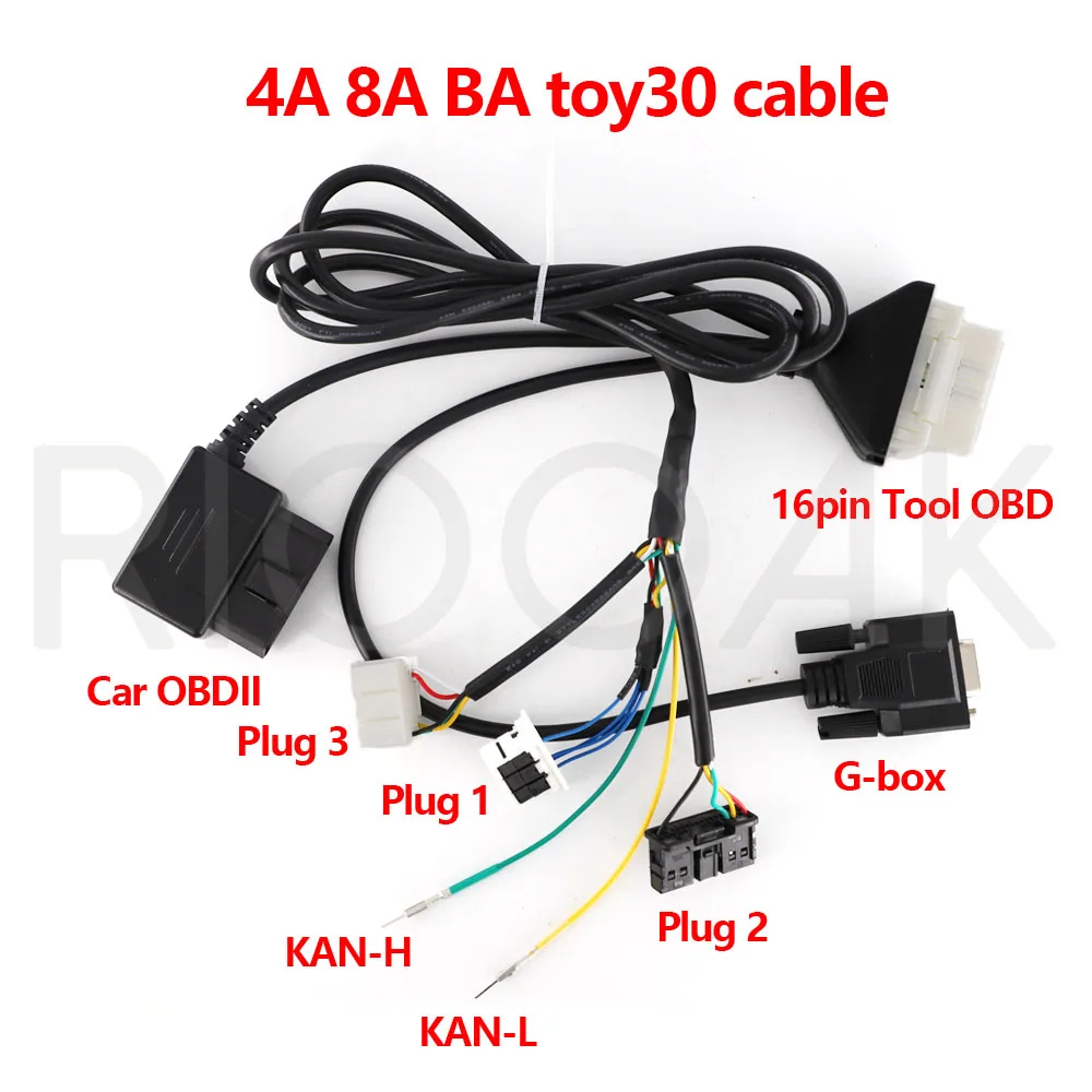 3 in 1 Toy30 Cable 4A 8A BA Smart Key Program Cable 16pin OBD Cable for Autel OBDSTAR Xhorse Key Tool Plus for All Toyota Lexus