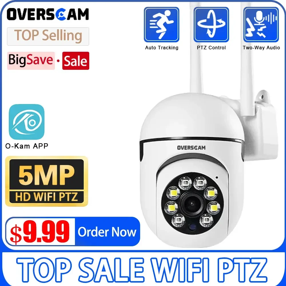 

CCTV O-Kam APP WiFi IP Camera PTZ 5MP HD Wireless WI-FI Outdoor Smart Home Auto Tracking Security Dome Camera P2P Two Way Audio