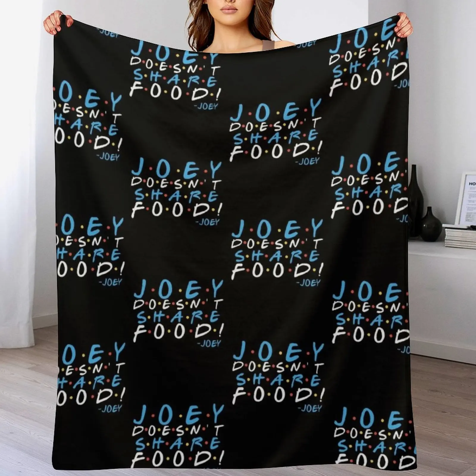 Joey doesn't share food! Throw Blanket anime Softest Bed linens Blankets