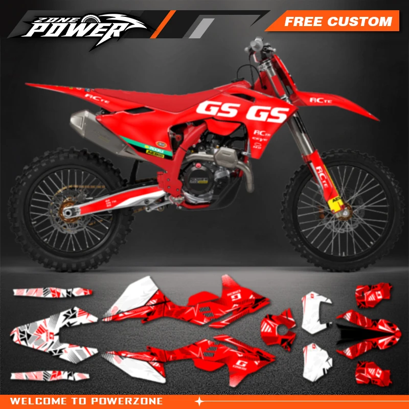 Powerzone Custom Graphics Background Decals Stickers Kits for Gasgas EC MC EC125 EC250 EC300 2024 2025 2026  01