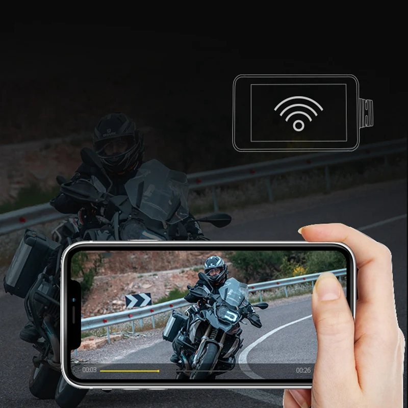 HD 1080P Press 4 Inch Motorcycle Driving Recorder Wifi Dual Lens Host Waterproof Locomotive Recorder