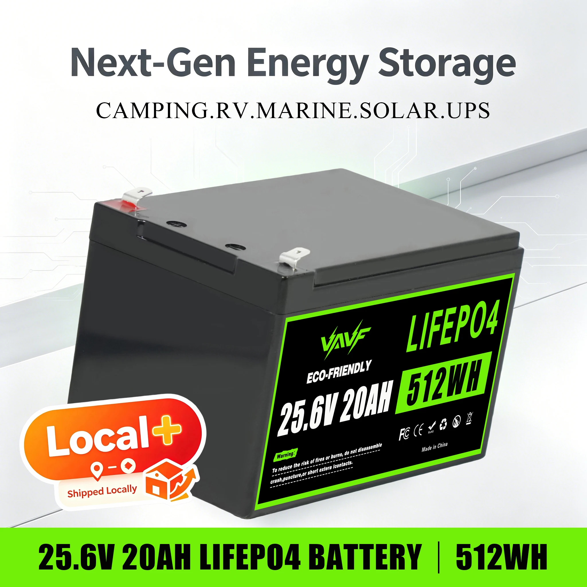 24V LiFePO4 Batteriepack 20000mAh mit eingebautem BMS-Schutzmodul, vorrätig in Europa und Übersee, für Solargenerator, Wohnmobil, Yacht, Angelboot, Golfwagen, Torantrieb, USV, Notstromversorgung