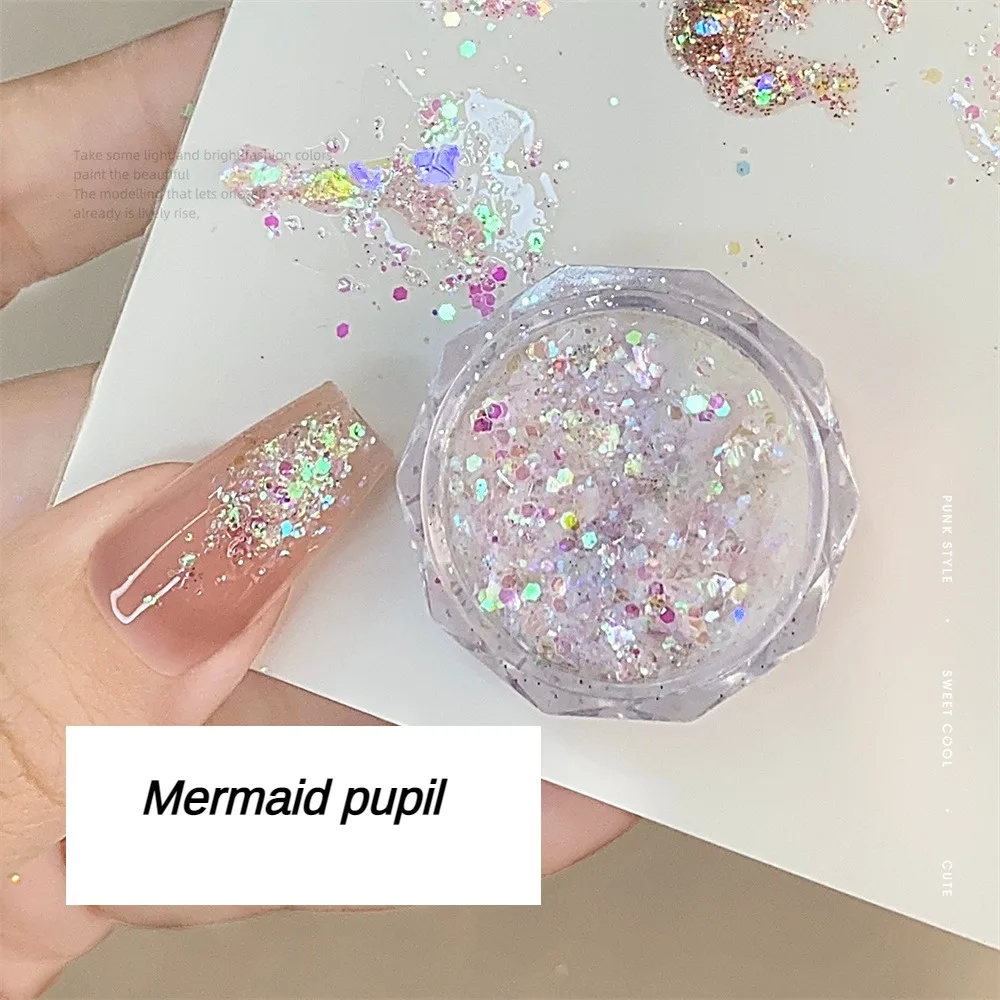 Mode Maniküre Pailletten einzigartiges Design irisierende Opal Laser Glitter Pulver Nagel Dekorationen gemütliche sichere und ungiftige Maniküre