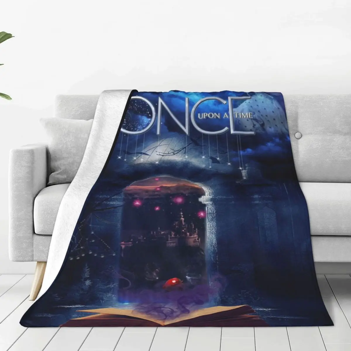 Once Upon A Time Flannel Blanket Quality Warm Soft Magic Fantastical World Throw Blanket Winter Picnic Outdoor Funny Bedspread