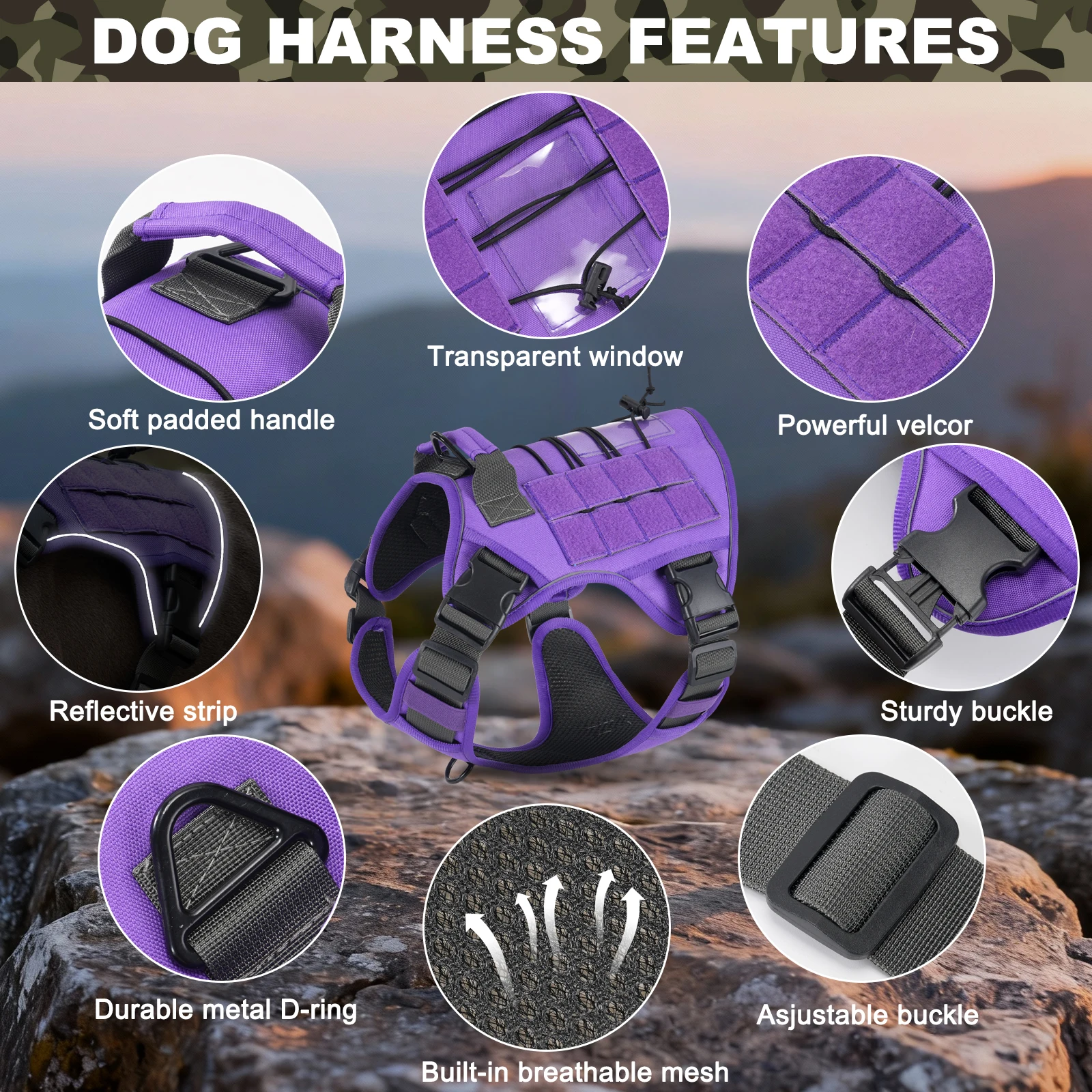Arnés antitirones reflectante para perros – Control fácil para paseo - imagen 4
