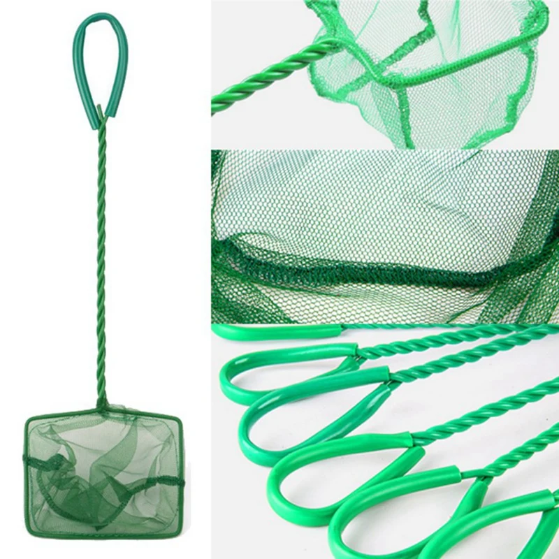 Portable Long Handled Fishing Net Square Aquarium Accessories Floating Object Cleaning Tool