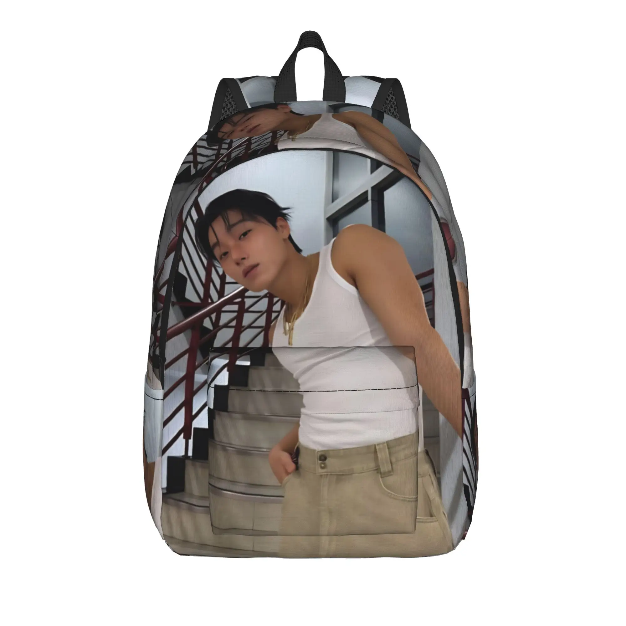 Choi San A-Ateez-Z bad 2026 Classical Backpack Lightweight Student Work  Daypack for Men Women College Canvas Bags