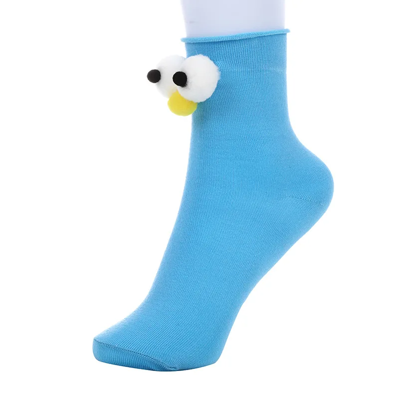 Multi-color 3D Big Eyes Socks For Couple Friends 3D Doll Low-Tube Cute Socks Novelty New Year Women Adults Funny Animal Socks