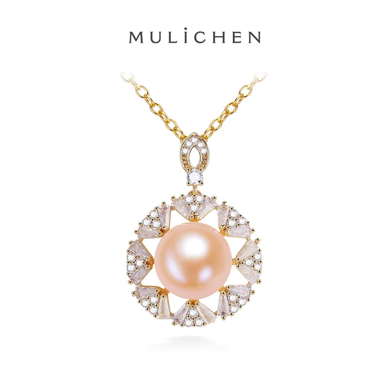 

Circular Pearl Pendant Women Necklace with Zircon Engagement Necklace Wedding Luxury Jewelry Birthday Anniversary Gift