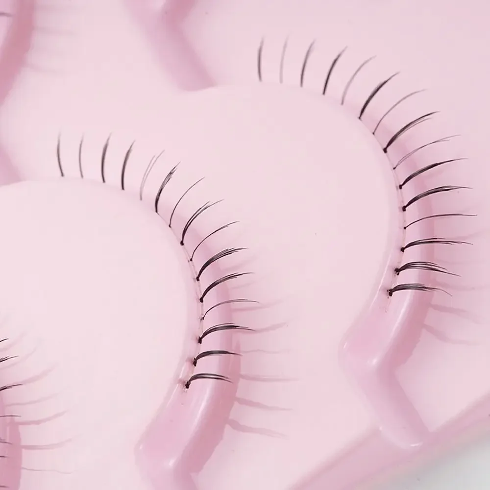 5pairs Lower Eyelashes Natural Whole Pair Lower Eyelashes Small Devil Transparent Stems Eyelash Extension DIY Eye Makup Tool