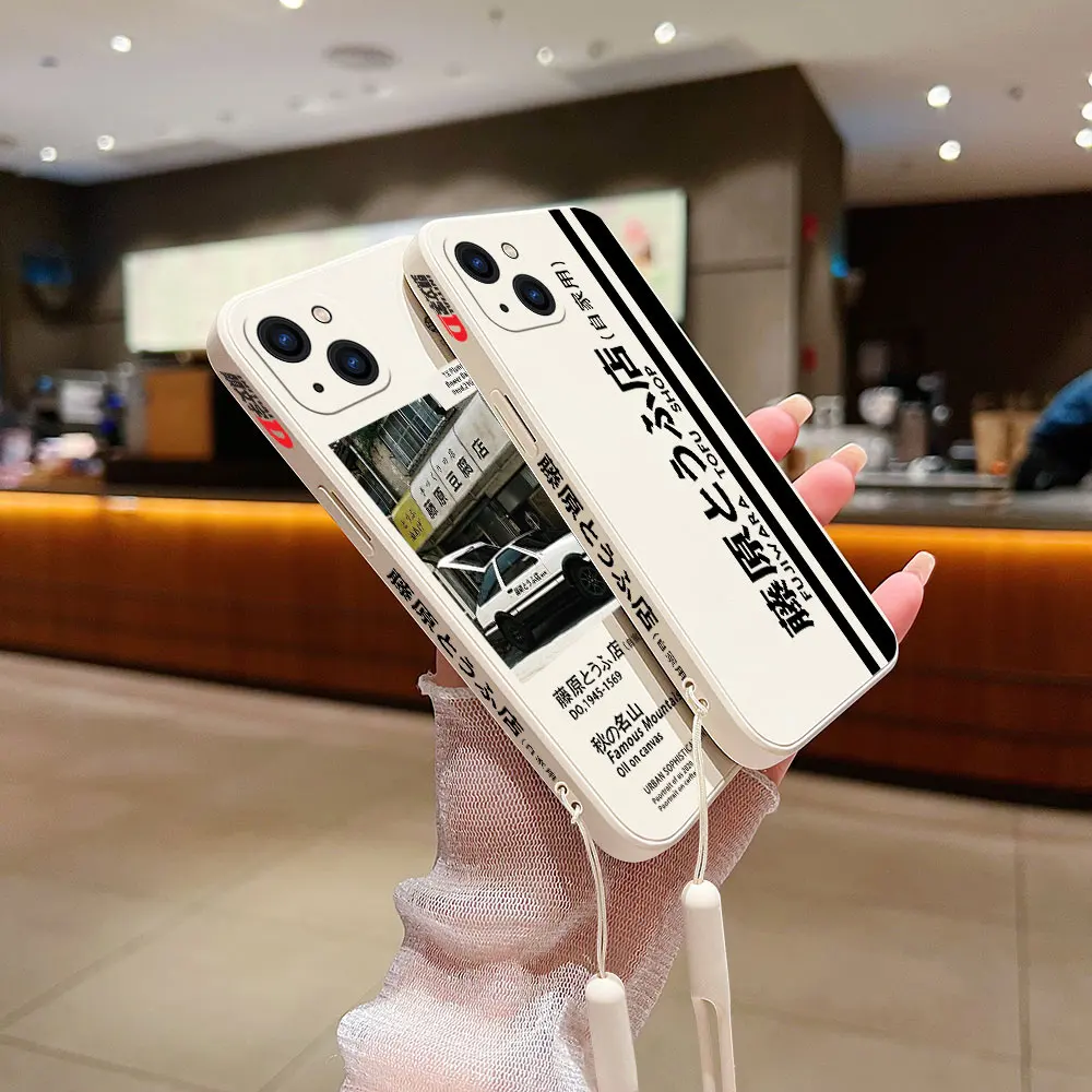 Anime Initial D Phone Case For VIVO Y20 Y30 Y50 Y33T Y12 Y12S Y15 Y17 Y19 Y21 V23 V23E S9 X90 Pro 5G Cover With Hand Strap