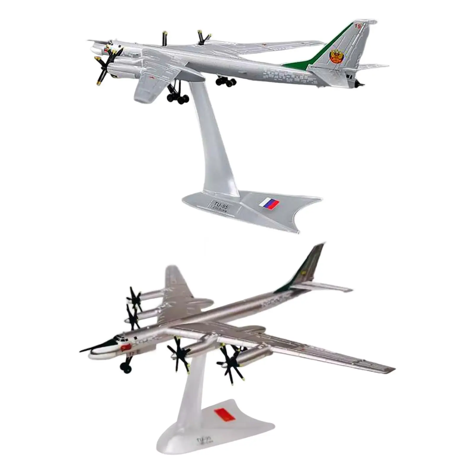 

1:200 TU-95 Long Range Bomber Plane Model Multipurpose Realistic with Display Stand Span 25cm Table Ornaments Airplane Miniature