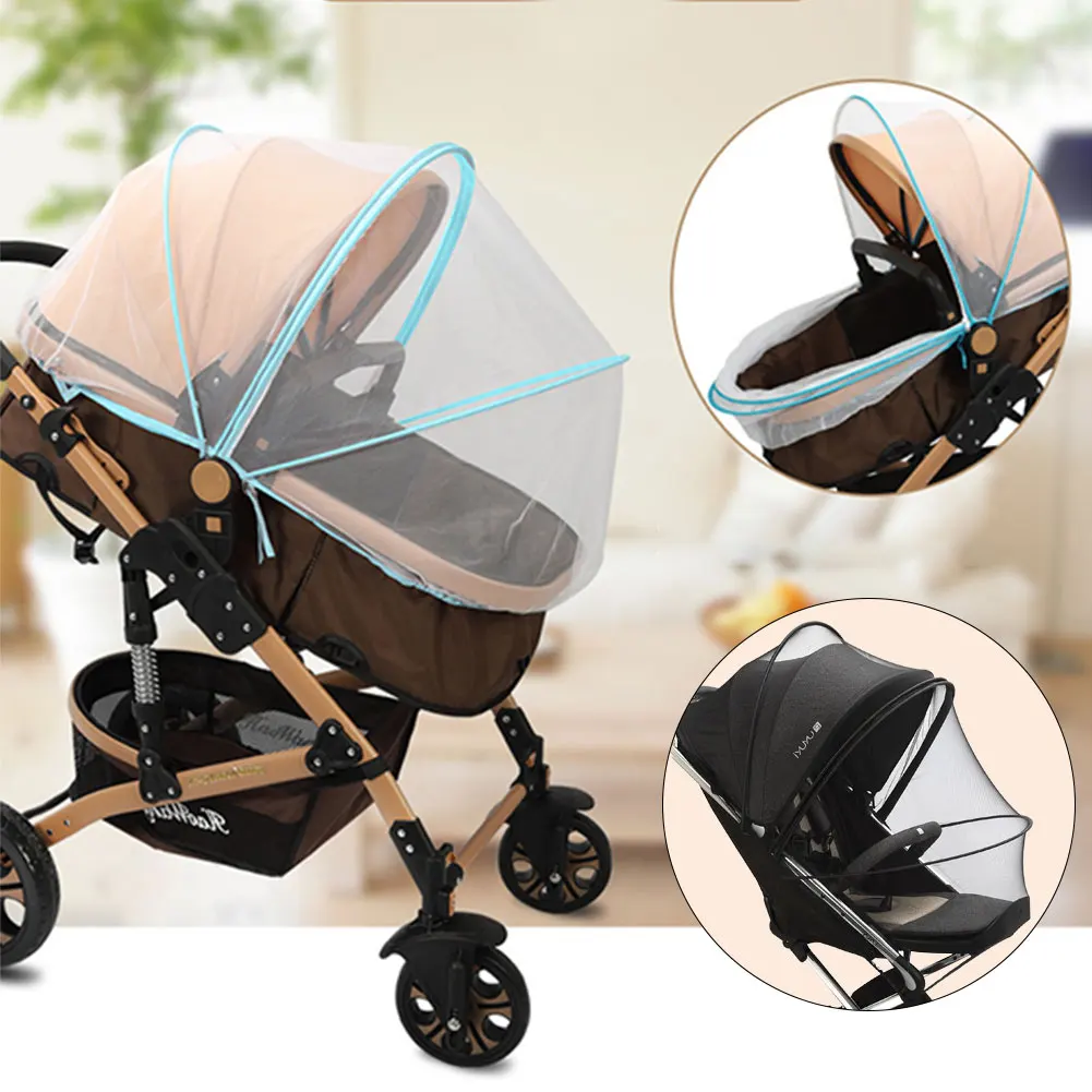 Mosquitera para cochecito de bebé, carrito de cochecito de malla con cremallera, protector contra insectos, malla segura, protección para bebés, accesorios para cochecito de bebé